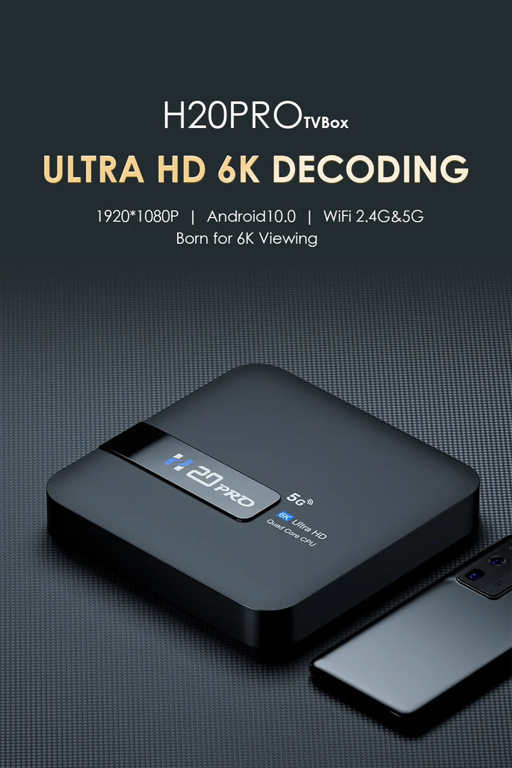 HONGTOP H20PRO Smart TV Box WiFi6 Android 10 6K 4K 3D Media Player TV Box Android 2.4G&5G WIFI Very Fast 1080P Set Top Box