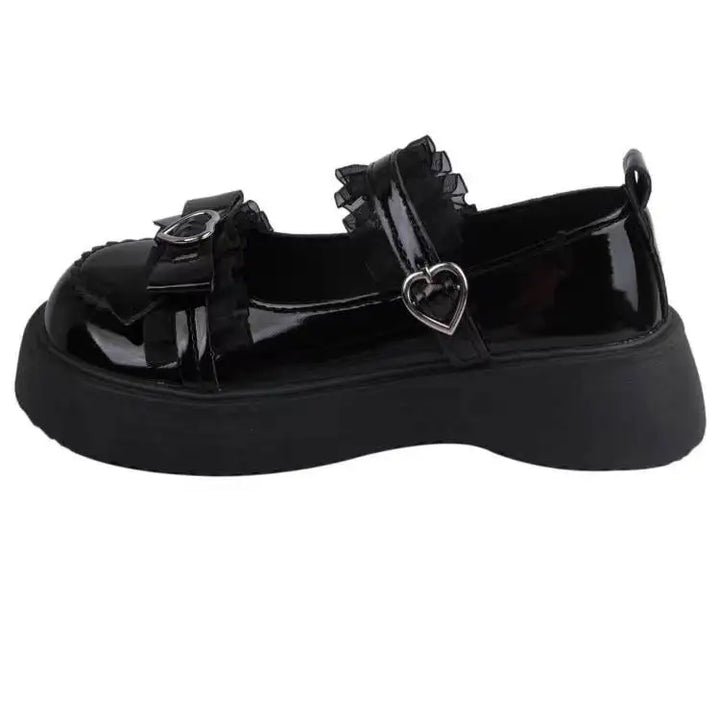 Xajzpa New Fashion Buckle Women's Pumps Spring Autumn Mary Jane Round Toe Solid Butterfly Knot Platform Casual Ladies Shoes