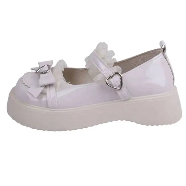 Xajzpa New Fashion Buckle Women's Pumps Spring Autumn Mary Jane Round Toe Solid Butterfly Knot Platform Casual Ladies Shoes