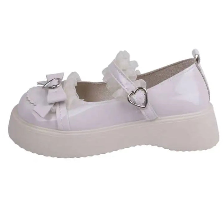 Xajzpa New Fashion Buckle Women's Pumps Spring Autumn Mary Jane Round Toe Solid Butterfly Knot Platform Casual Ladies Shoes