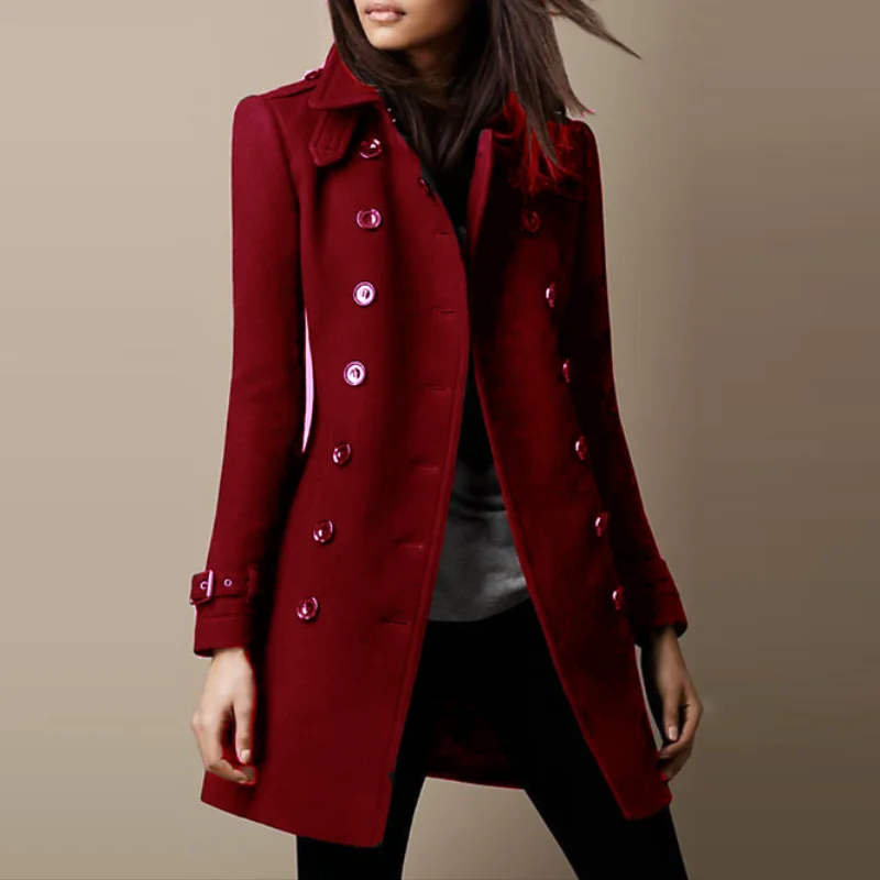 Women - Tweed Coat - Classic Style - Warm Outerwear